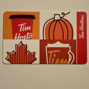 2021 Tim Hortons Gift Card Halloween Fall Pumpkin Maple Leaf
